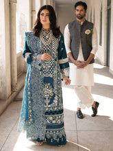 MAHNOOR BLUE 3PC LAWN UNSTITCHED LUXURY EMBROIDERED
Code:18