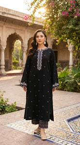 RIWAQ - 2PCS EMBROIDERED UNSTITCHED DHANAK SUIT #RWQ2065