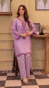 RIWAQ - 2PCS EMBROIDERED UNSTITCHED LAWN SUIT #RWQ128