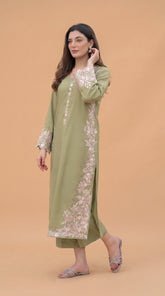 RIWAQ - 2PCS EMBROIDERED UNSTITCHED DHANAK SUIT #RWQ2121