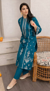 RIWAQ - 2PCS EMBROIDERED UNSTITCHED DHANAK SUIT #RWQ2106