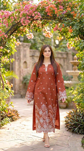 RIWAQ - 2PCS EMBROIDERED UNSTITCHED DHANAK SUIT #RWQ2071