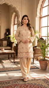 RIWAQ - 2PCS EMBROIDERED UNSTITCHED LAWN SUIT #RWQ084