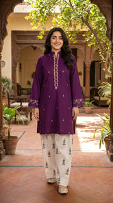 RIWAQ - 2PCS EMBROIDERED UNSTITCHED LAWN SUIT #RWQ088