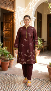 RIWAQ - 2PCS EMBROIDERED UNSTITCHED LAWN SUIT #RWQ072