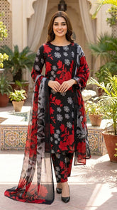 RIWAQ - 3PCS UNSTITCHED PREMIUM LAWN SUIT #RWQ043