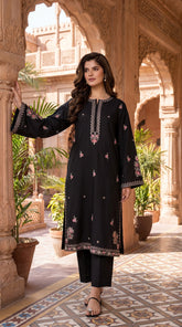 RIWAQ - 2PCS EMBROIDERED UNSTITCHED DHANAK SUIT #RWQ2075