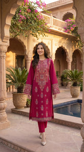 RIWAQ - 2PCS EMBROIDERED UNSTITCHED DHANAK SUIT #RWQ2080