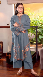 RIWAQ - 2PCS EMBROIDERED UNSTITCHED DHANAK SUIT #RWQ2132