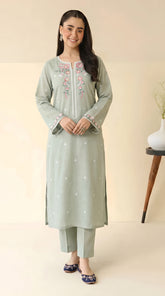 RIWAQ - 2PCS EMBROIDERED UNSTITCHED LAWN SUIT #RWQ122