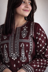 RIWAQ - 2PCS EMBROIDERED UNSTITCHED LAWN SUIT #RWQ006