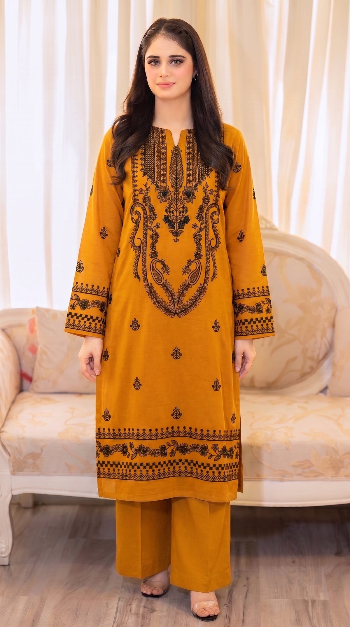 RIWAQ - 2PCS EMBROIDERED UNSTITCHED LAWN SUIT #RWQ127