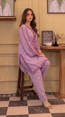 RIWAQ - 2PCS EMBROIDERED UNSTITCHED LAWN SUIT #RWQ128
