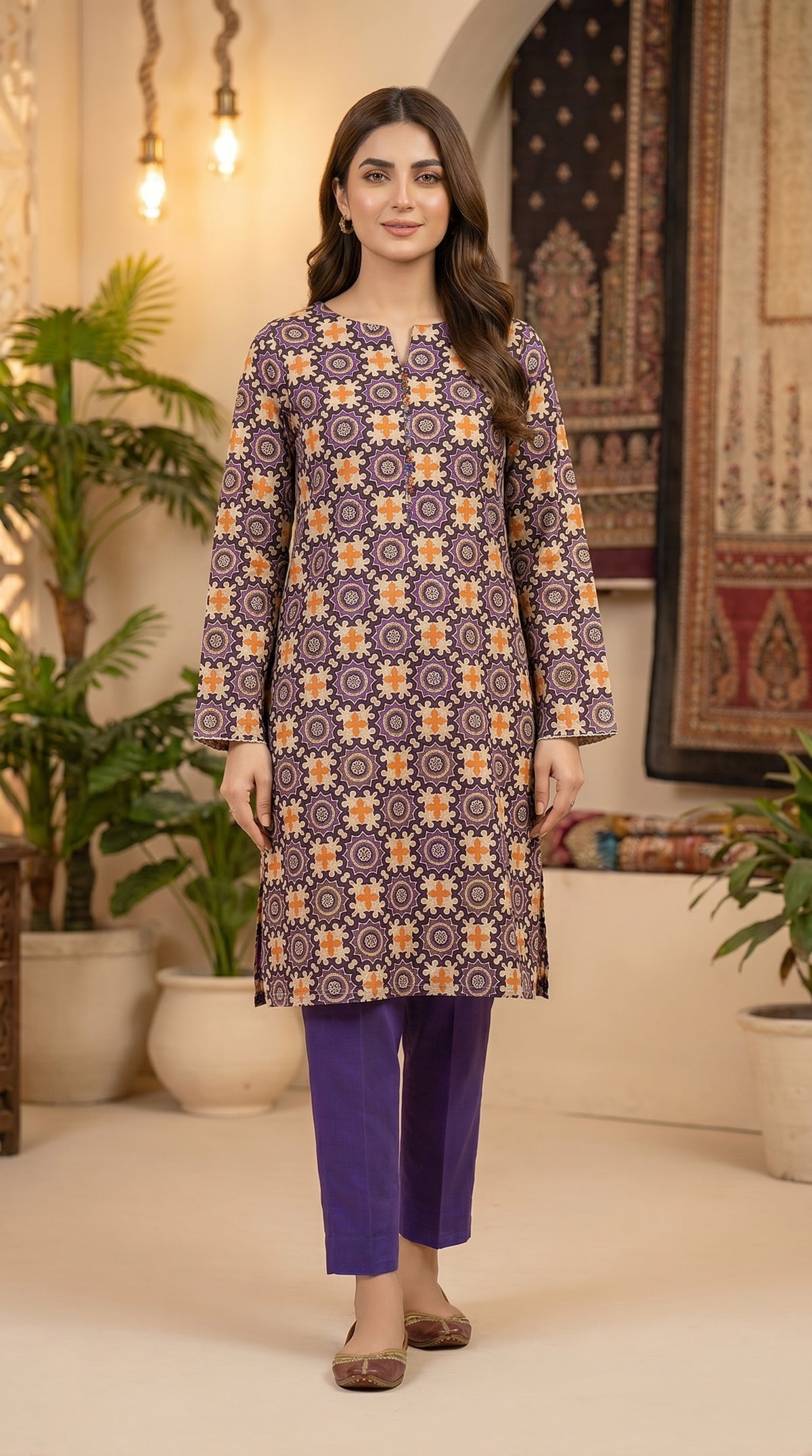 RIWAQ - 2PCS PRINTED UNSTITCHED LAWN SUIT #RWQ096