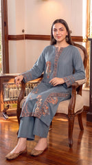 RIWAQ - 2PCS EMBROIDERED UNSTITCHED DHANAK SUIT #RWQ2132