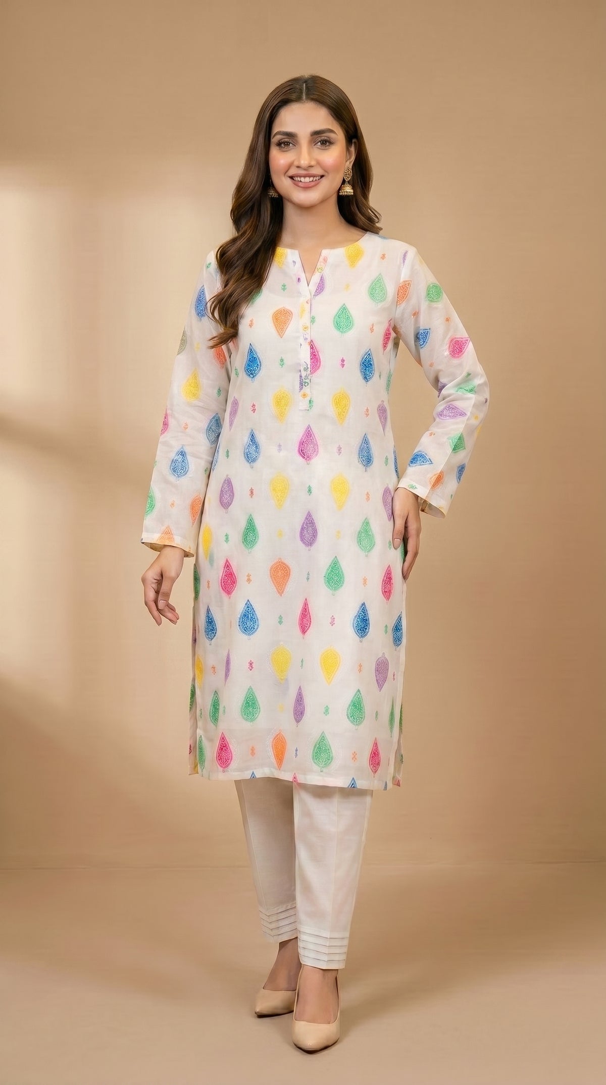 RIWAQ - 2PCS PRINTED UNSTITCHED LAWN SUIT #RWQ100