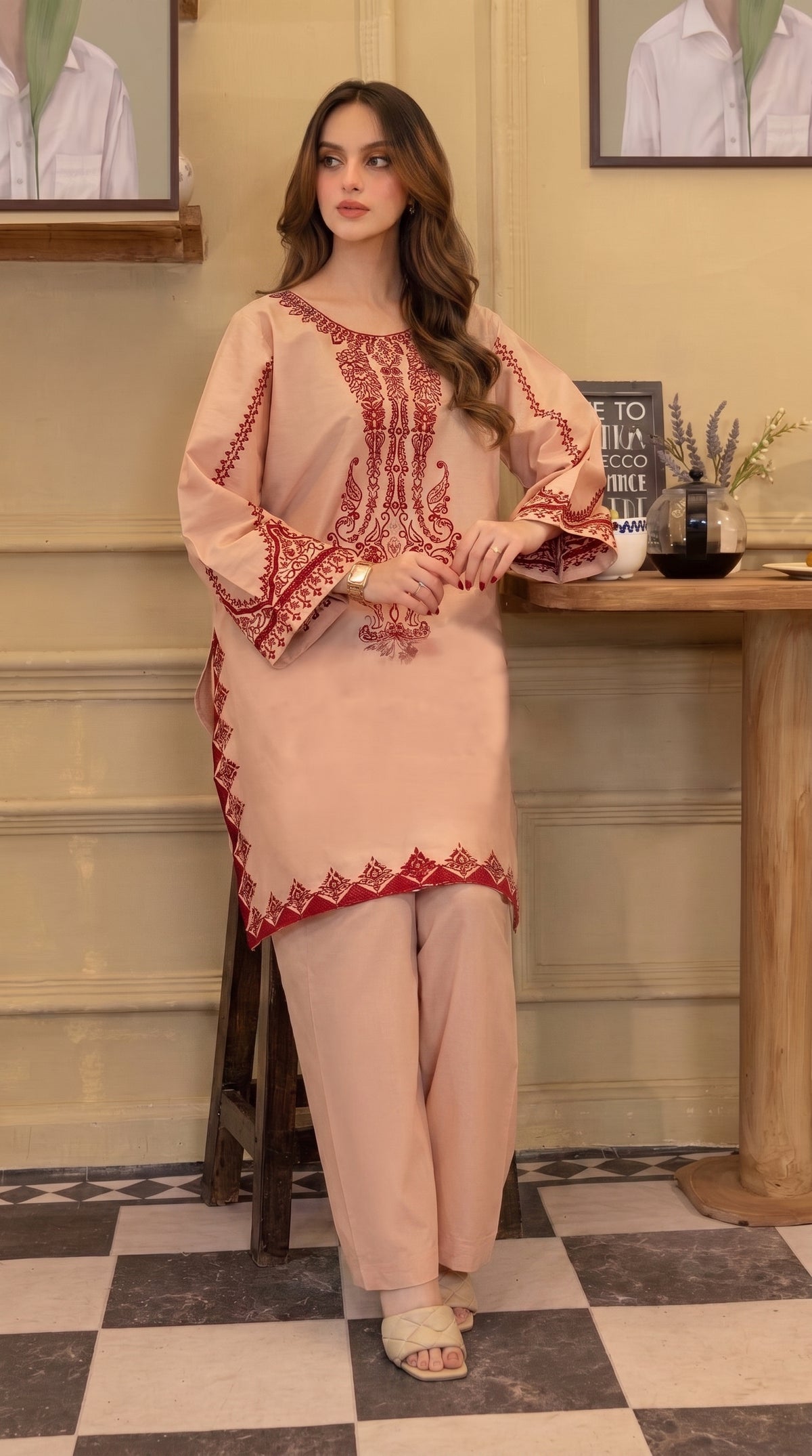 RIWAQ - 2PCS EMBROIDERED UNSTITCHED LAWN SUIT #RWQ123