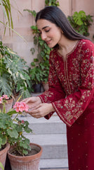 RIWAQ - 2PCS EMBROIDERED UNSTITCHED DHANAK SUIT #RWQ2133