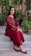 RIWAQ - 2PCS EMBROIDERED UNSTITCHED DHANAK SUIT #RWQ2133