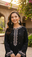RIWAQ - 2PCS EMBROIDERED UNSTITCHED DHANAK SUIT #RWQ2065