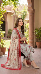 RIWAQ - 3PCS UNSTITCHED PREMIUM LAWN SUIT #RWQ040