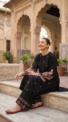 RIWAQ - 2PCS EMBROIDERED UNSTITCHED DHANAK SUIT #RWQ2069