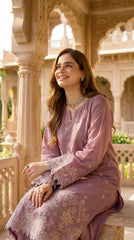 RIWAQ - 2PCS EMBROIDERED UNSTITCHED DHANAK SUIT #RWQ2070