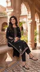 RIWAQ - 2PCS EMBROIDERED UNSTITCHED DHANAK SUIT #RWQ2075
