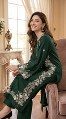 RIWAQ - 2PCS EMBROIDERED UNSTITCHED LAWN SUIT #RWQ079