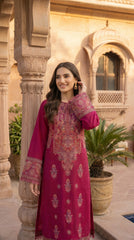RIWAQ - 2PCS EMBROIDERED UNSTITCHED DHANAK SUIT #RWQ2080
