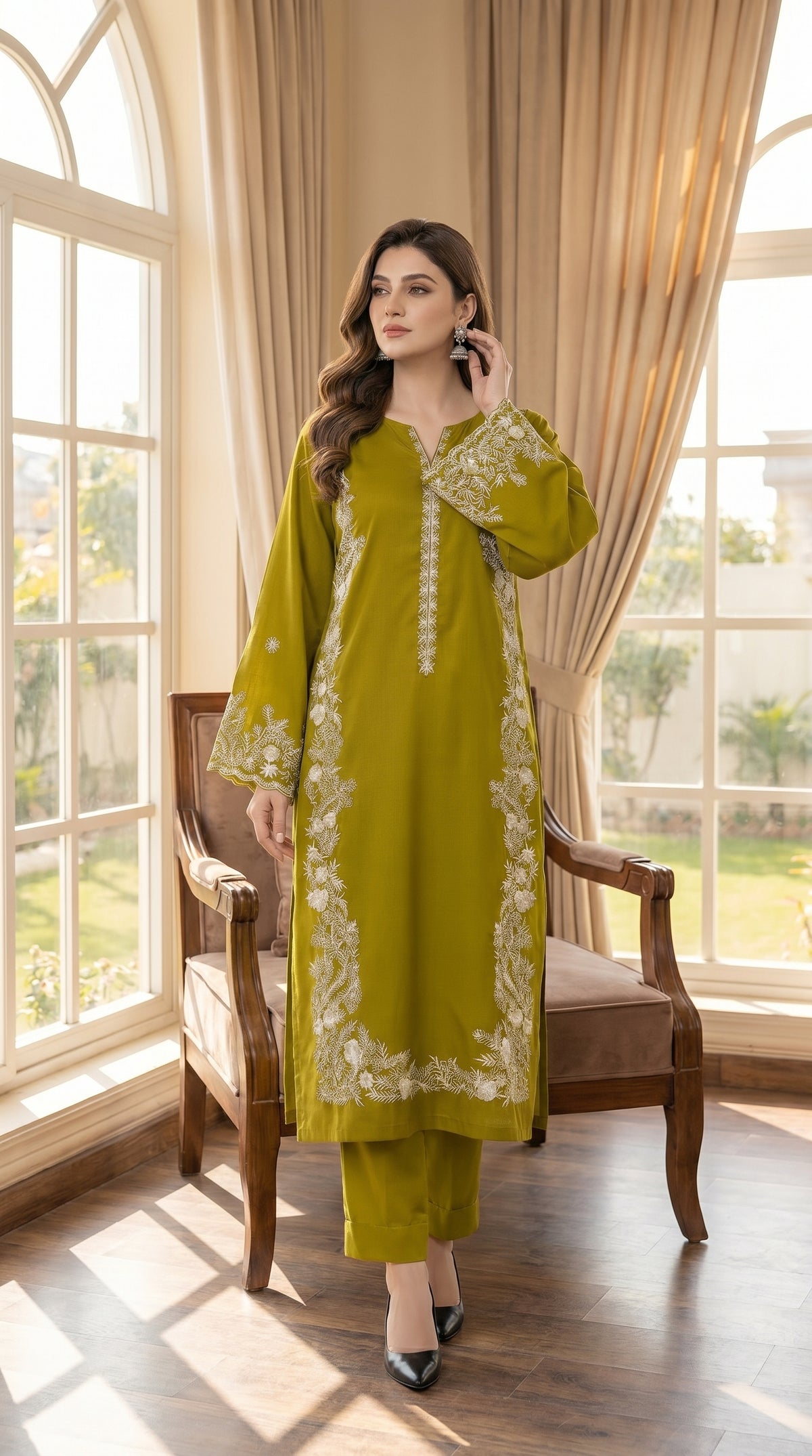 RIWAQ - 2PCS EMBROIDERED UNSTITCHED LAWN SUIT #RWQ081
