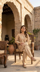 RIWAQ - 2PCS EMBROIDERED UNSTITCHED LAWN SUIT #RWQ084