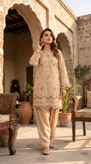 RIWAQ - 2PCS EMBROIDERED UNSTITCHED LAWN SUIT #RWQ084
