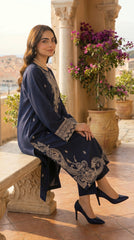 RIWAQ - 2PCS EMBROIDERED UNSTITCHED LAWN SUIT #RWQ105