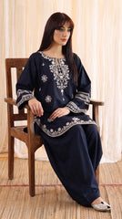 RIWAQ - 2PCS EMBROIDERED UNSTITCHED DHANAK SUIT #RWQ2138