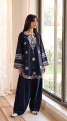 RIWAQ - 2PCS EMBROIDERED UNSTITCHED DHANAK SUIT #RWQ2138