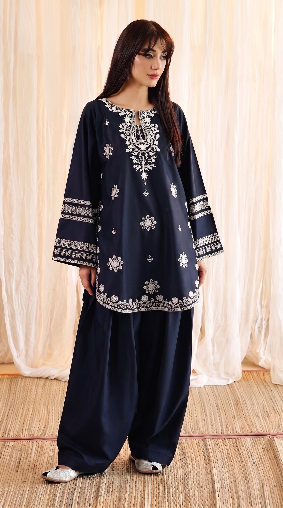 RIWAQ - 2PCS EMBROIDERED UNSTITCHED DHANAK SUIT #RWQ2138