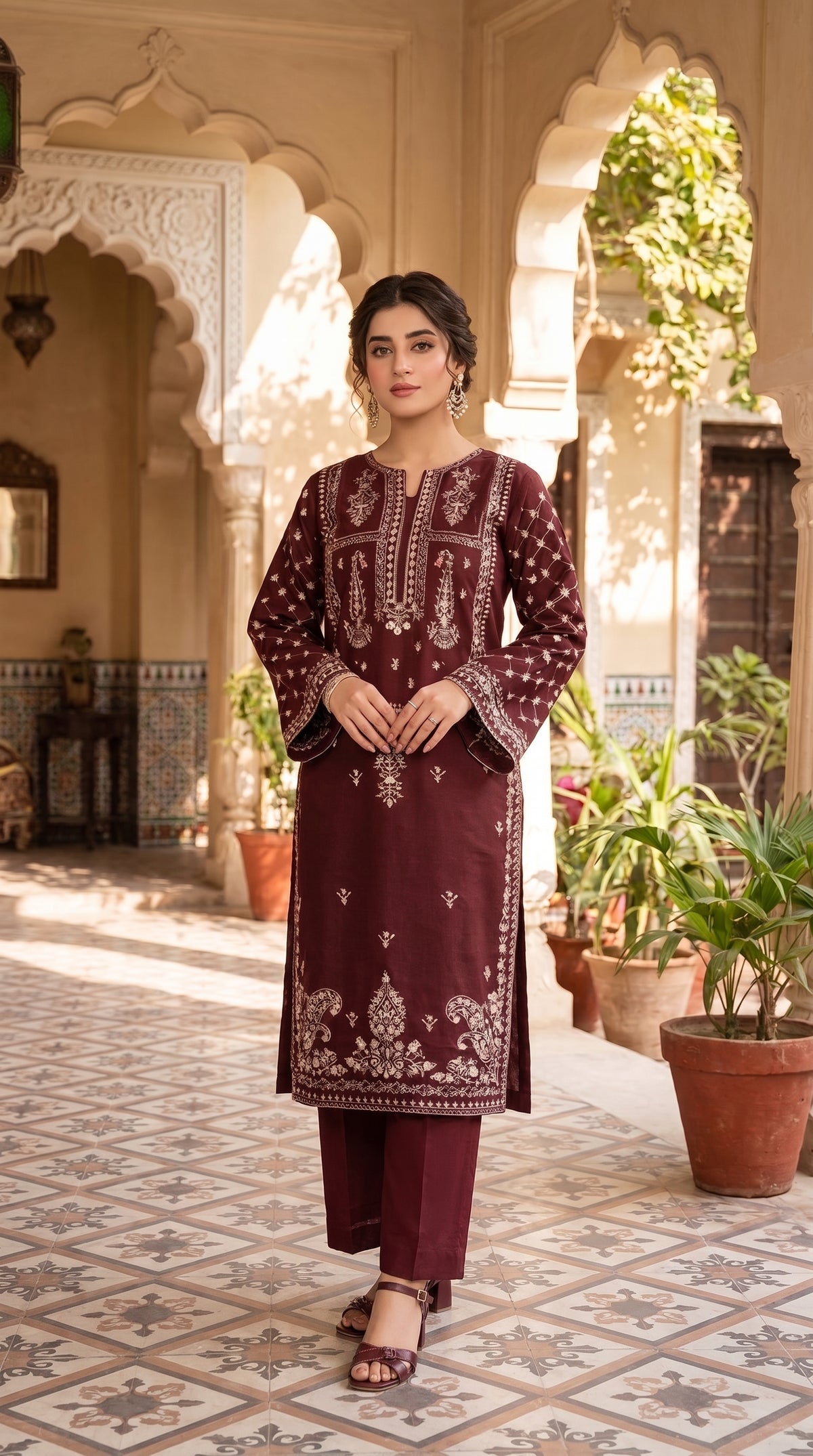 RIWAQ - 2PCS EMBROIDERED UNSTITCHED LAWN SUIT #RWQ006