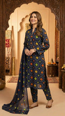 RIWAQ - 3PCS UNSTITCHED PREMIUM LAWN SUIT #RWQ045