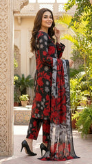 RIWAQ - 3PCS UNSTITCHED PREMIUM LAWN SUIT #RWQ043