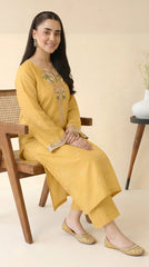 RIWAQ - 2PCS EMBROIDERED UNSTITCHED DHANAK SUIT #RWQ2129