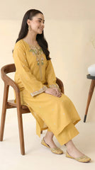 RIWAQ - 2PCS EMBROIDERED UNSTITCHED LAWN SUIT #RWQ129