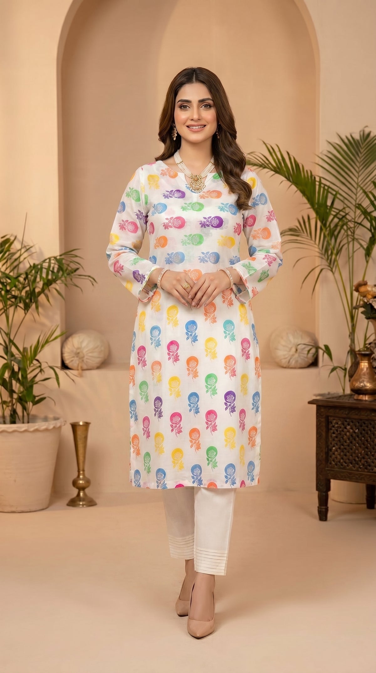 RIWAQ - 2PCS PRINTED UNSTITCHED LAWN SUIT #RWQ095