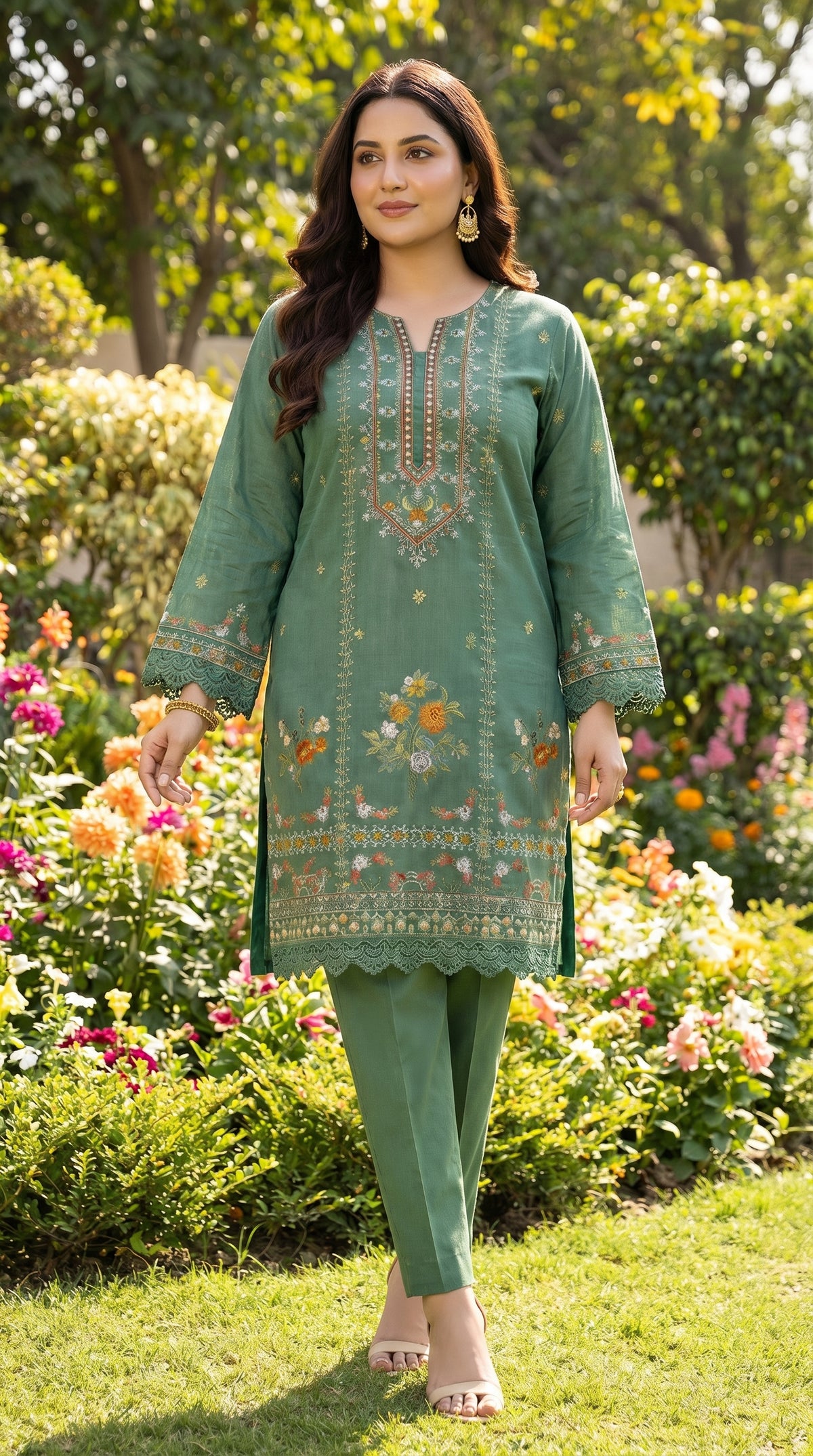RIWAQ - 2PCS EMBROIDERED UNSTITCHED LAWN SUIT #RWQ016