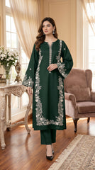 RIWAQ - 2PCS EMBROIDERED UNSTITCHED LAWN SUIT #RWQ079