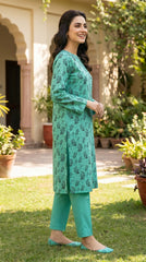 RIWAQ - 2PCS PRINTED UNSTITCHED LAWN SUIT #RWQ091