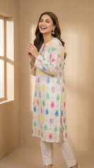 RIWAQ - 2PCS PRINTED UNSTITCHED LAWN SUIT #RWQ100
