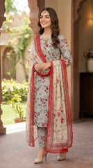 RIWAQ - 3PCS UNSTITCHED PREMIUM LAWN SUIT #RWQ040