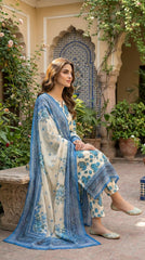 RIWAQ - 3PCS UNSTITCHED PREMIUM LAWN SUIT #RWQ036