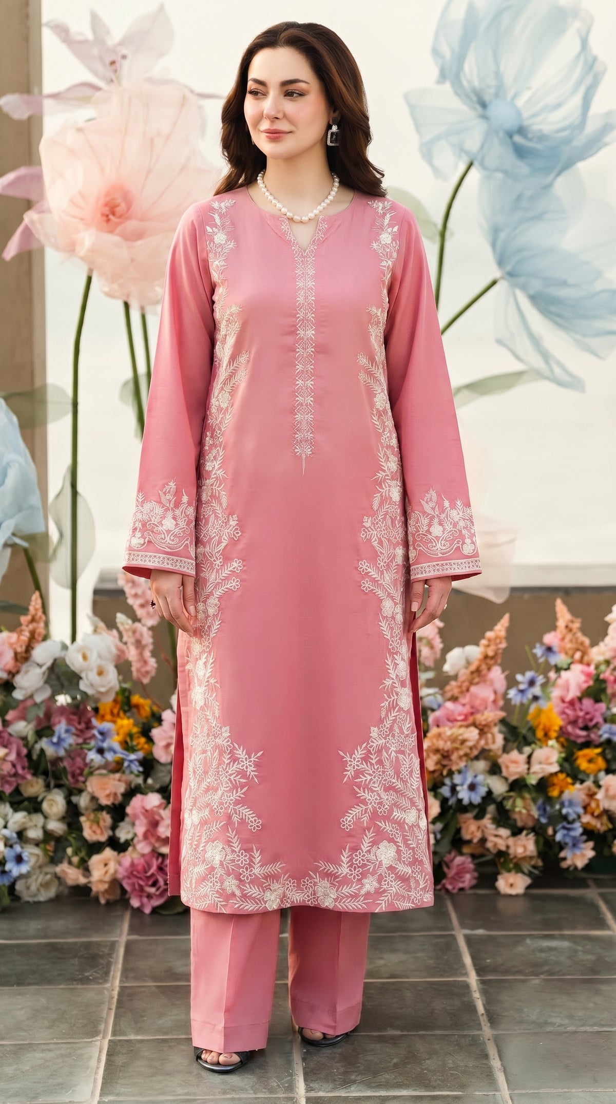 RIWAQ - 2PCS EMBROIDERED UNSTITCHED DHANAK SUIT #RWQ2029